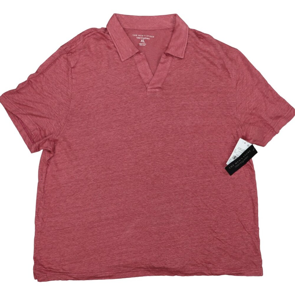The Men's Store 100% Linen Buttonless Short Sleeve Solid Men's Polo Shirt XL NWT